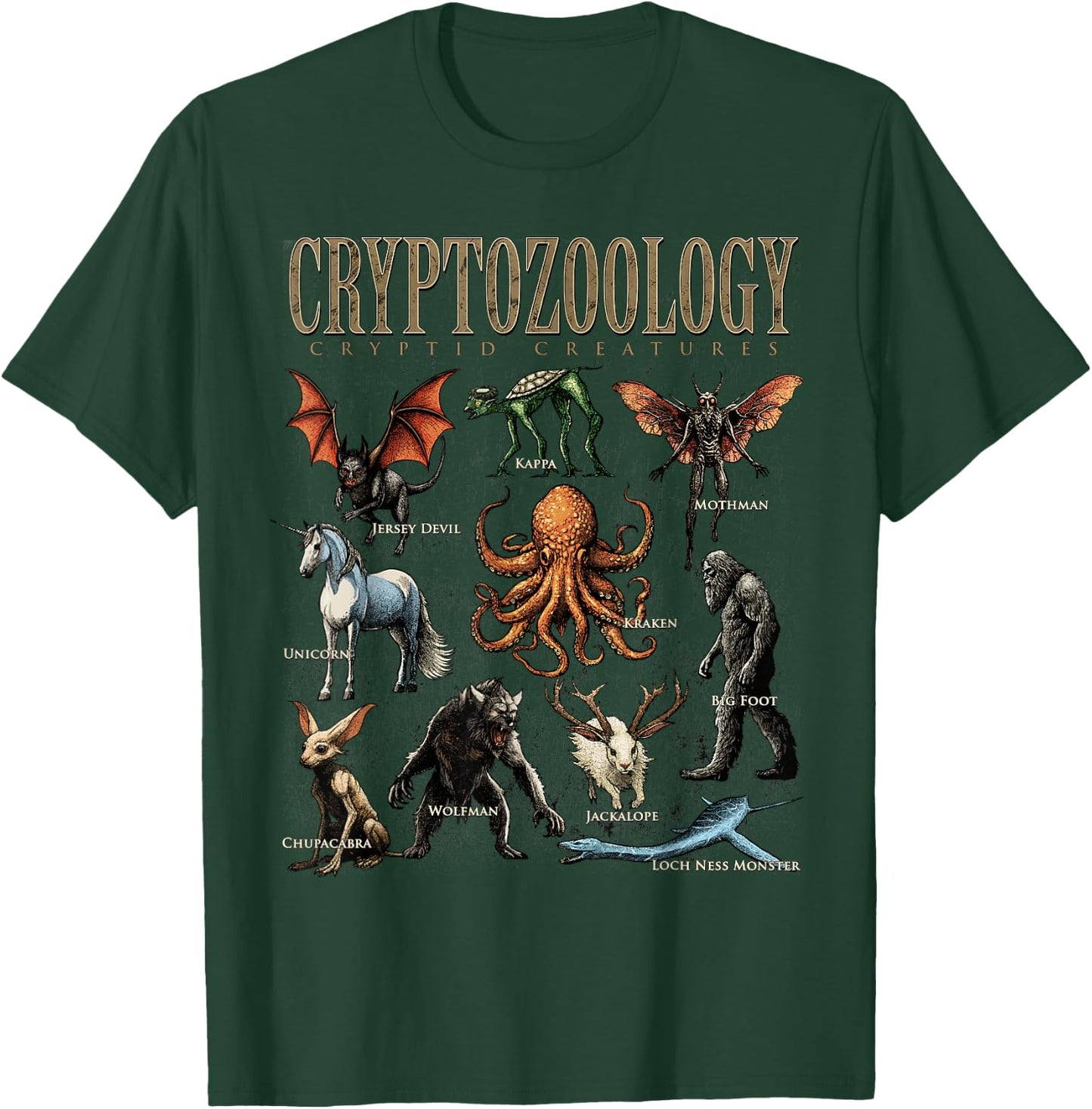 Cryptozoology Folklore Mythical Cryptid Creatures Monster T-Shirt - T-Shirt | Forest