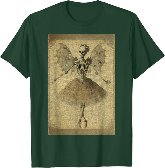 Fairy Grunge Fairycore Clothing Fairy Grunge Gothic Skeleton Butterfly Wings Gothic T-Shirt - T-Shirt | Forest