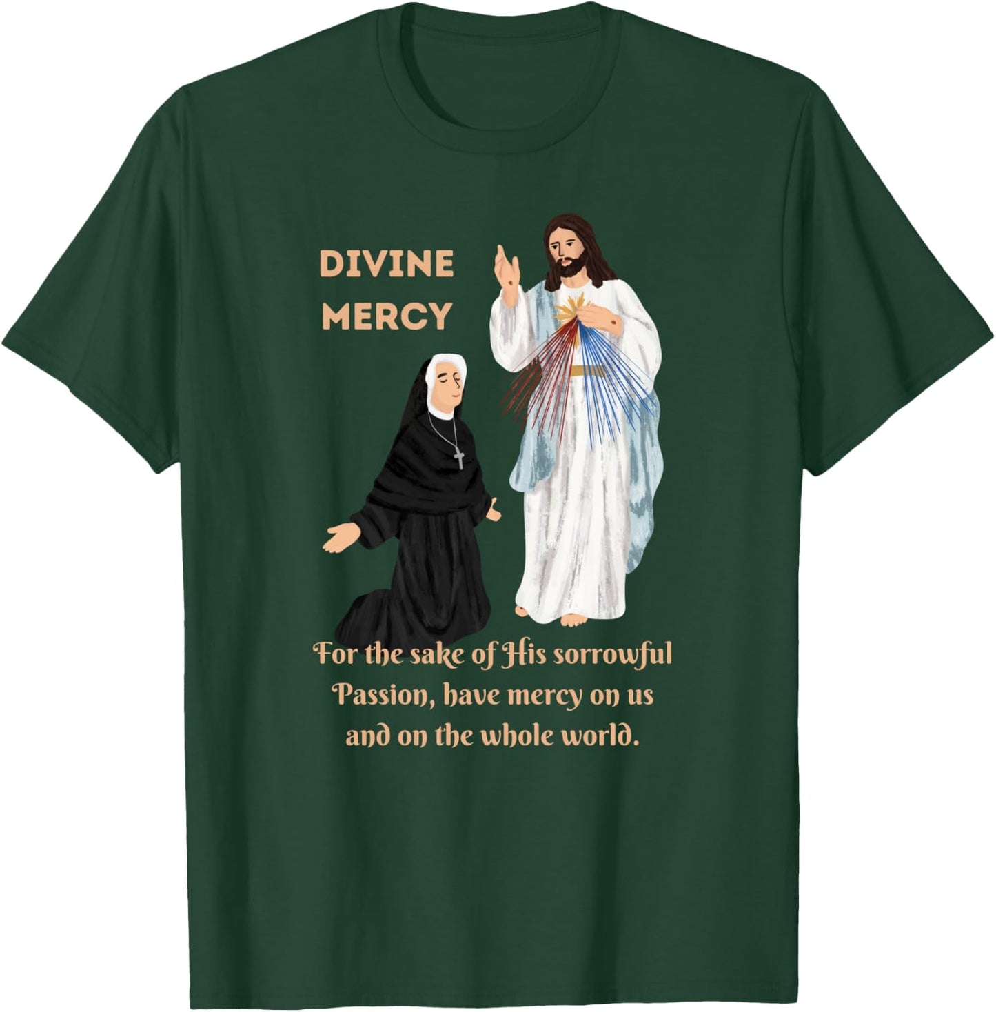 Divine Mercy Jesus and Saint Faustina T-Shirt - T-Shirt | Forest