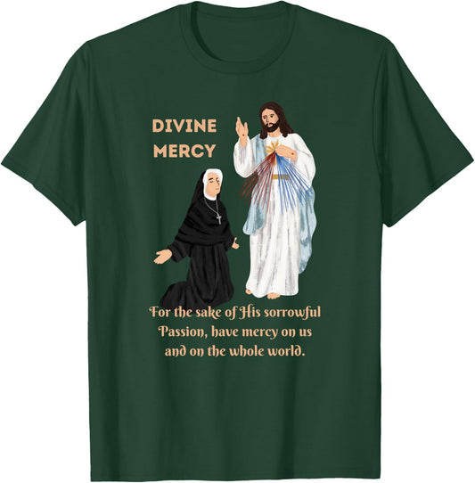 Divine Mercy Jesus and Saint Faustina T-Shirt - T-Shirt | Forest