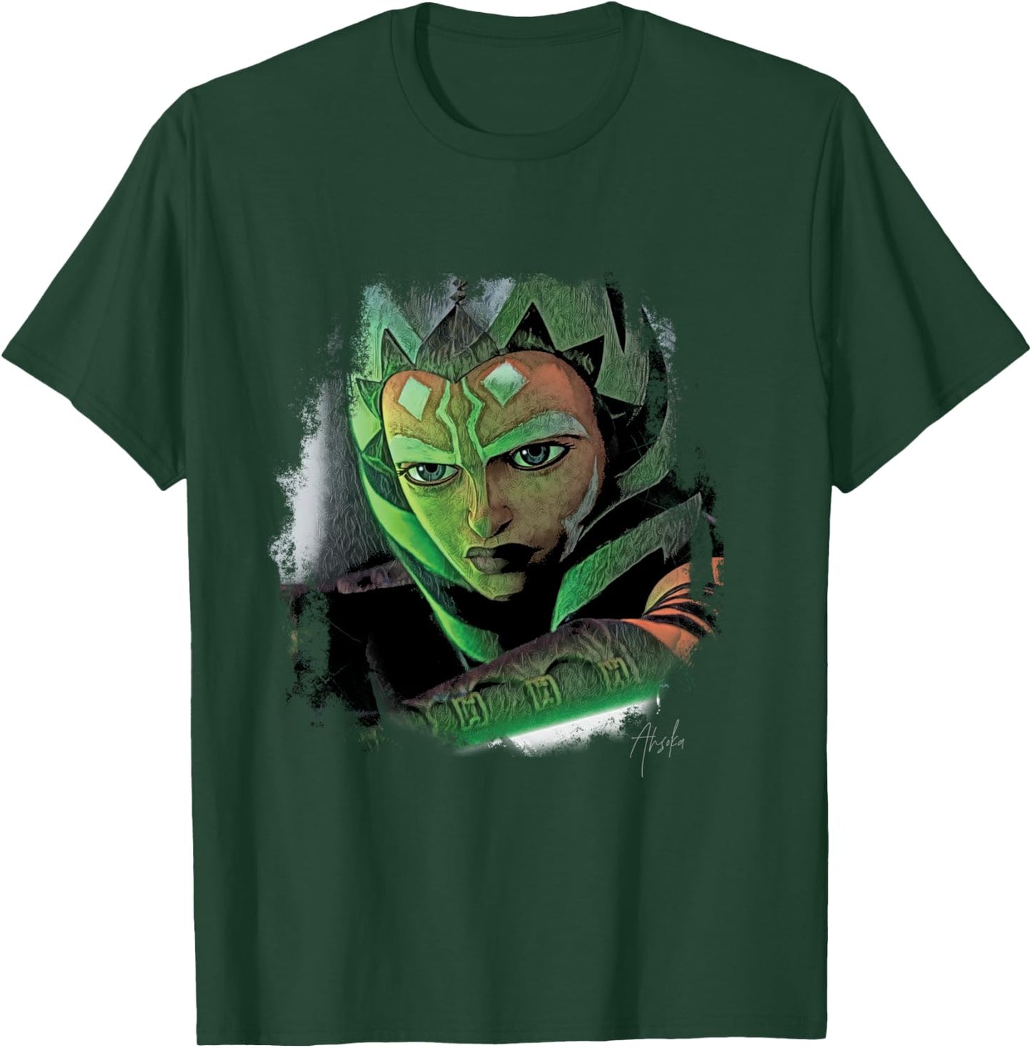 Star Wars Ahsoka Tano Tales of the Jedi Lightsaber Glow T-Shirt - T-Shirt | Forest