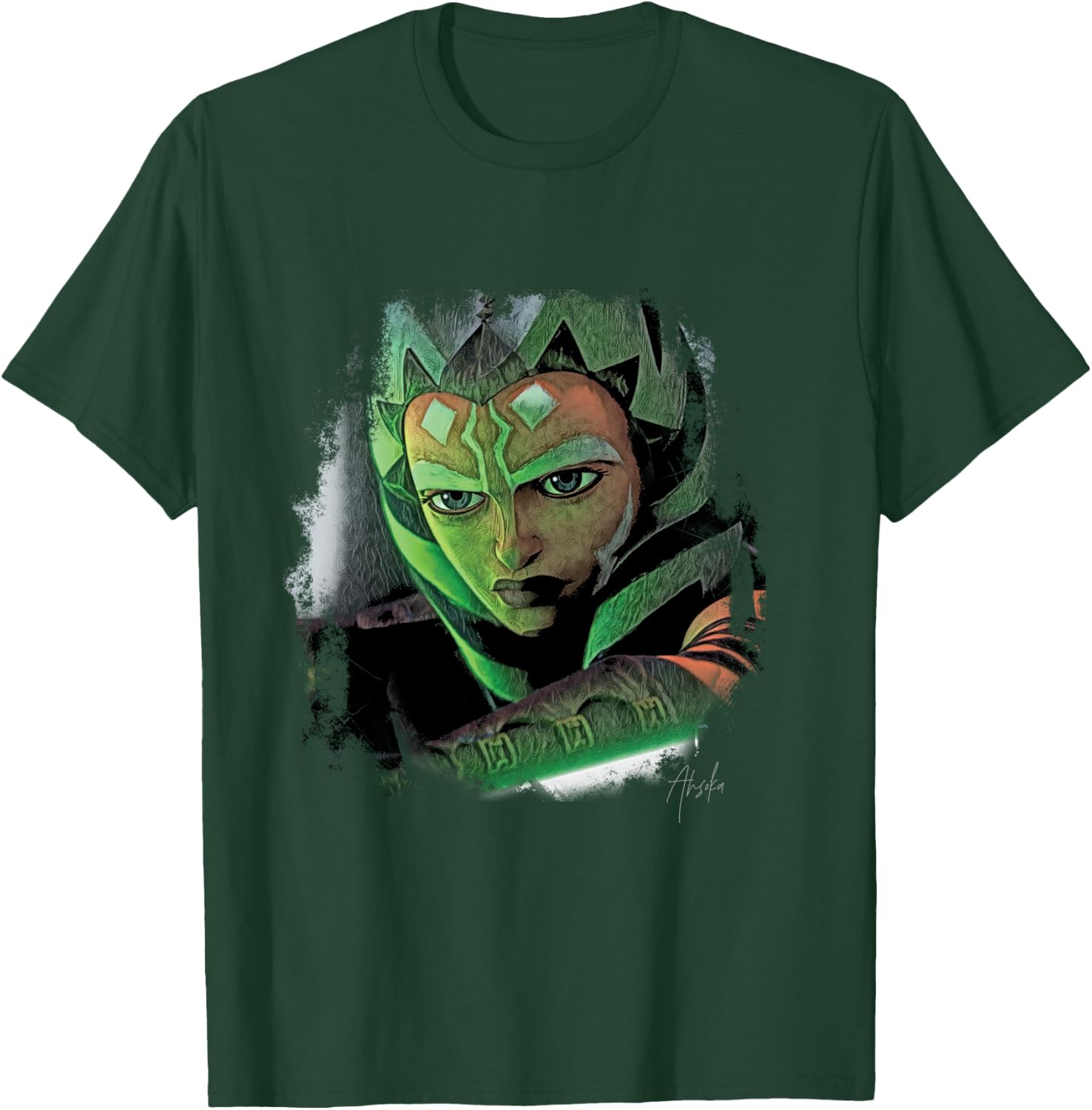 Star Wars Ahsoka Tano Tales of the Jedi Lightsaber Glow T-Shirt - T-Shirt | Forest