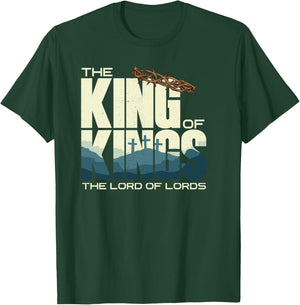 Jesus is the King of Kings Crucifixion Cross Crown Gospel T-Shirt - T-Shirt | Forest