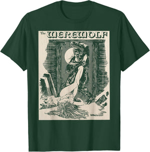 Man Wolf Werewolf Monster Horror Art Sexy Blonde Pin Up Girl T-Shirt - T-Shirt | Forest