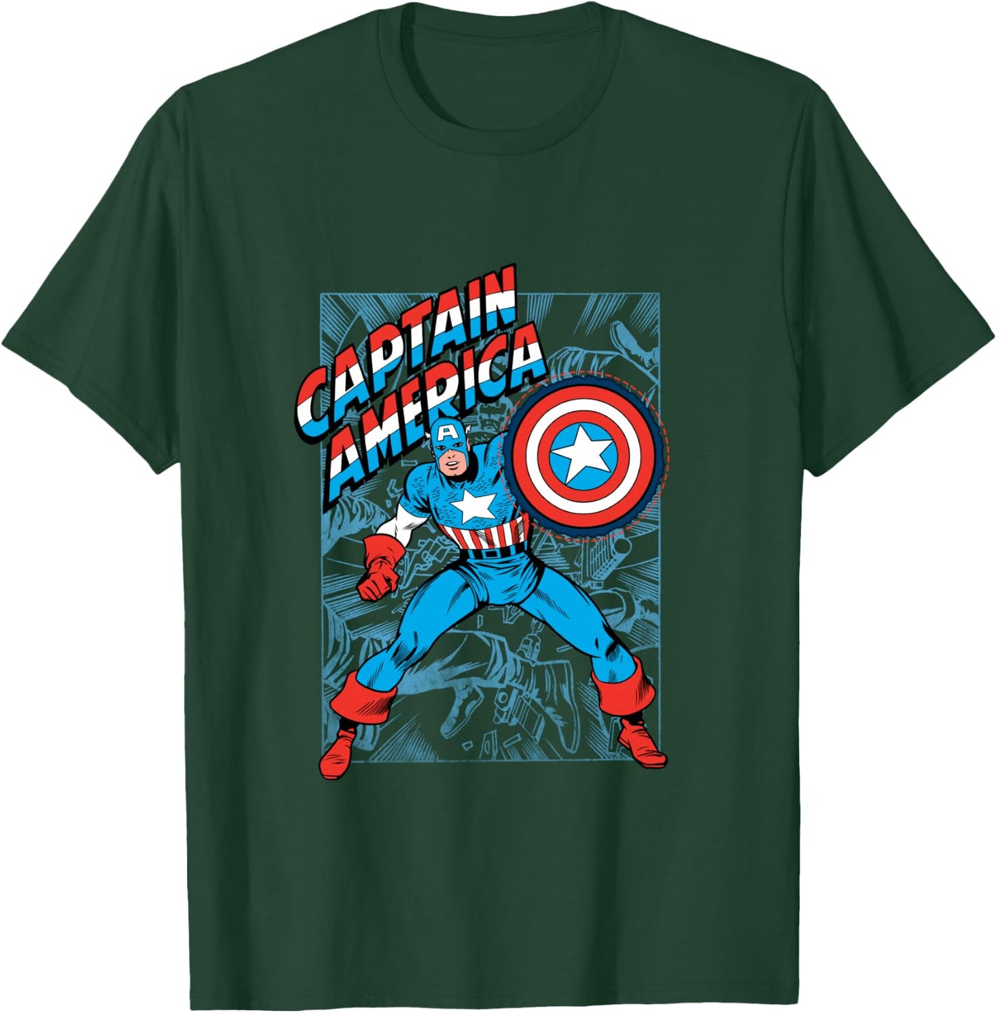 Marvel Comics Retro Classic Captain America Comic Book Cover T-Shirt - T-Shirt | Forest