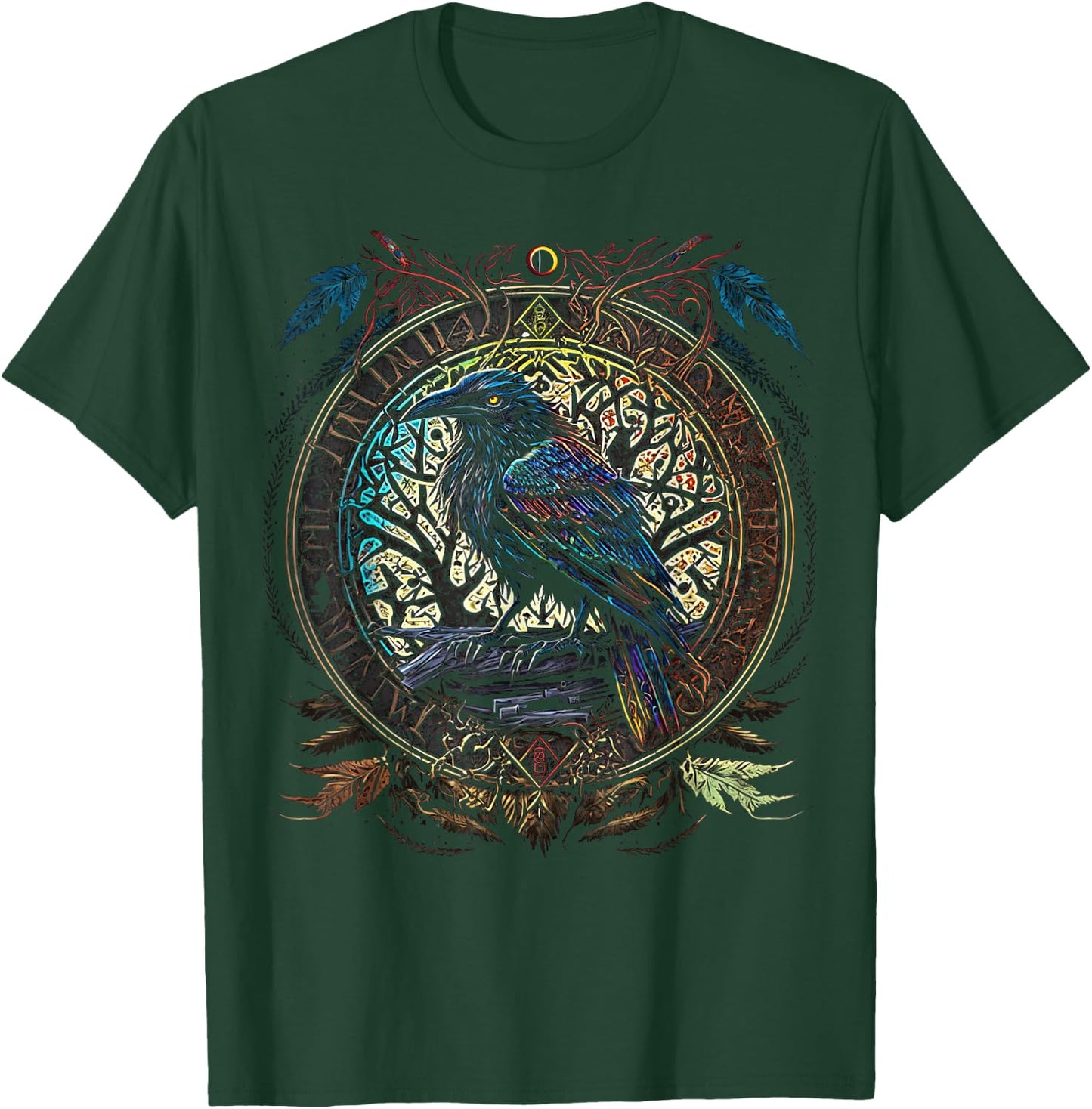 Odin's Raven Northman Valhalla Norse Mythology T-Shirt - T-Shirt | Forest