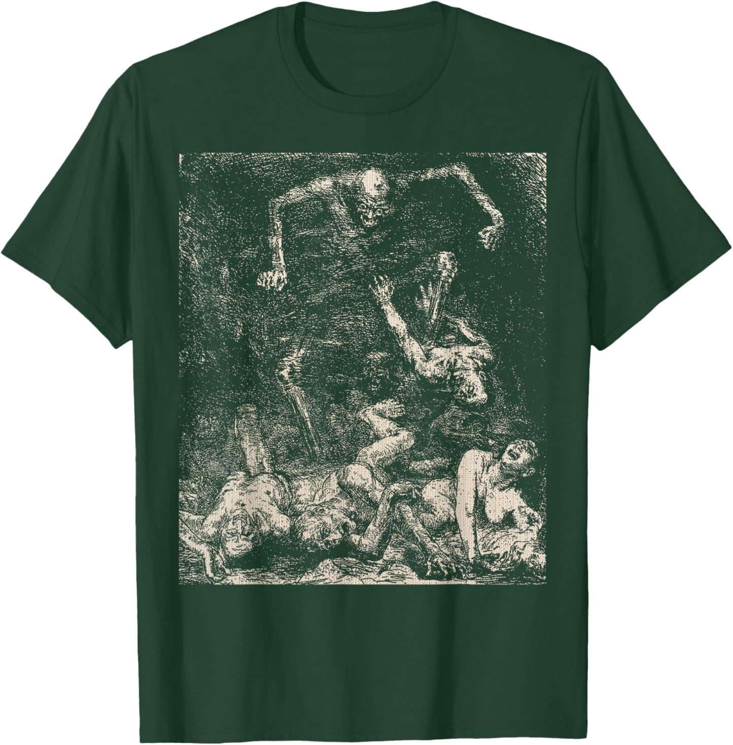 Retro Halloween Evil Demon Rise From the Dead Creepy Macabre T-Shirt - T-Shirt | Forest