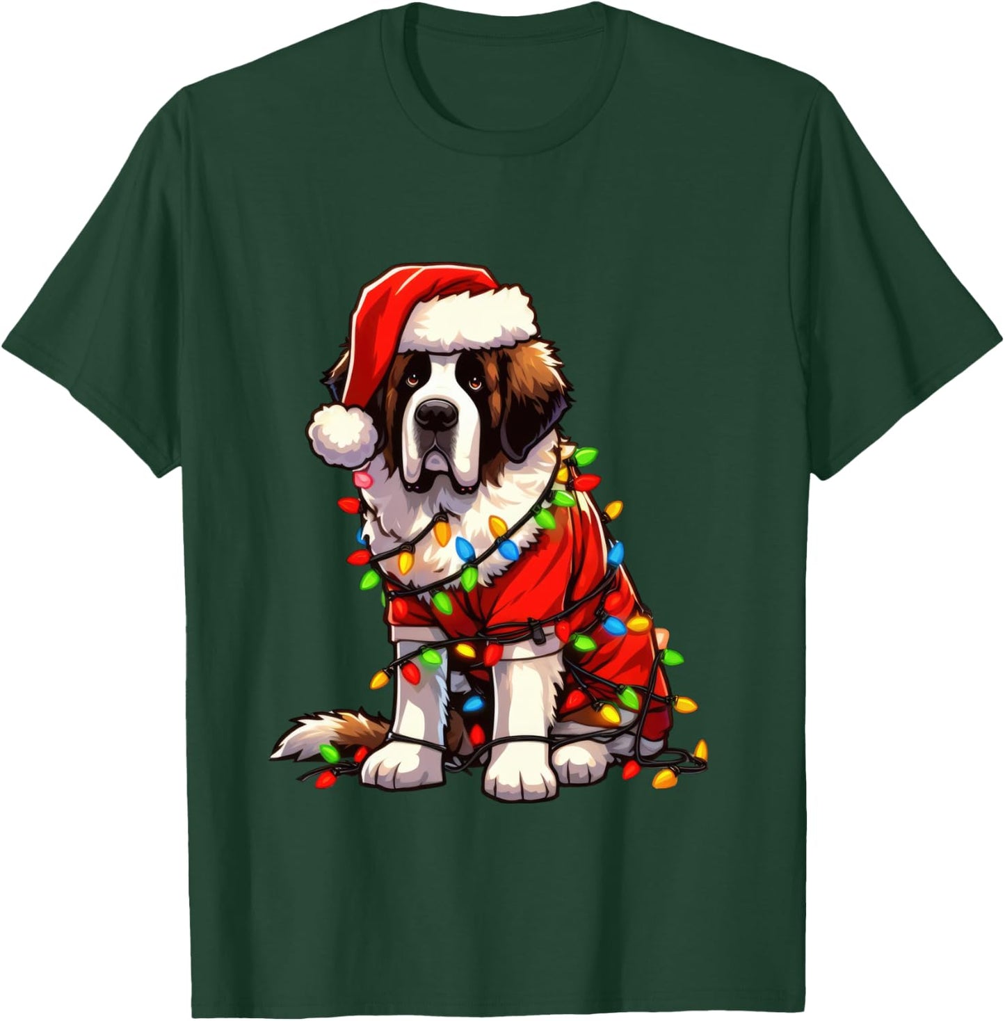Saint Bernard Christmas Costume For Lover Dog T-Shirt - T-Shirt | Forest