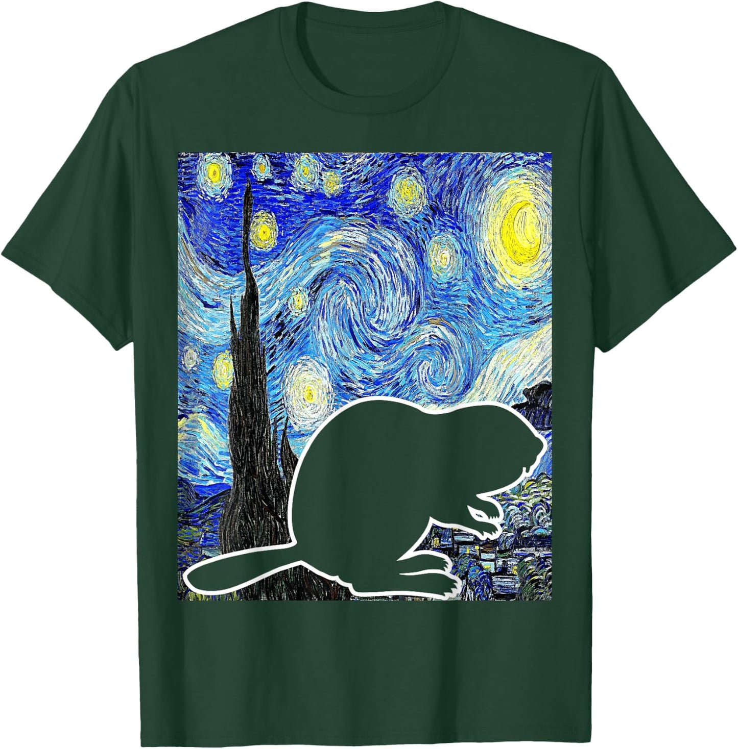 Beaver Starry Night Beaver Lover Van Gogh Beaver T-Shirt - T-Shirt | Forest