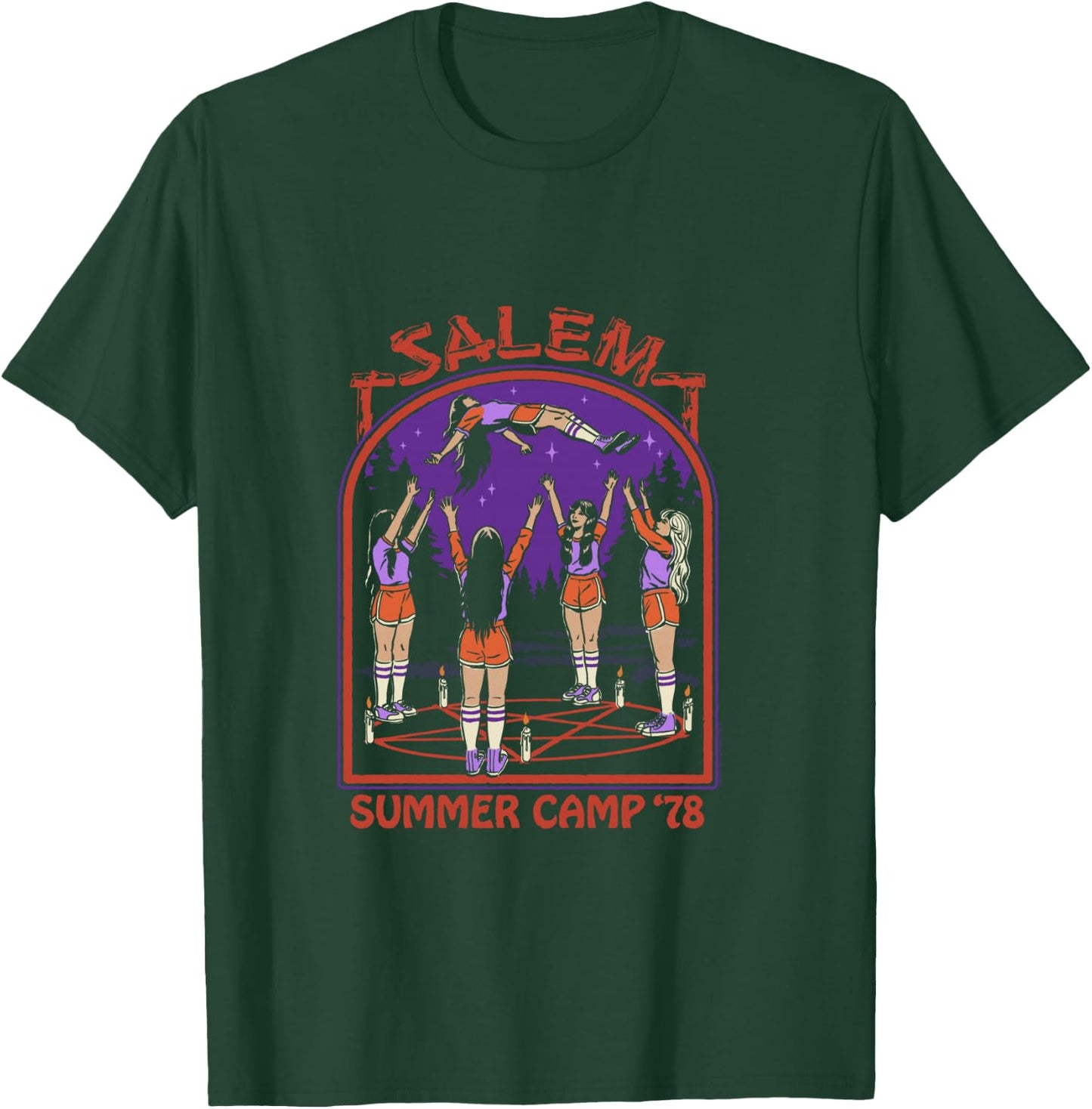 Steven Rhodes Salem Witch Summer Camp '78 Retro Dark Humor T-Shirt - T-Shirt | Forest