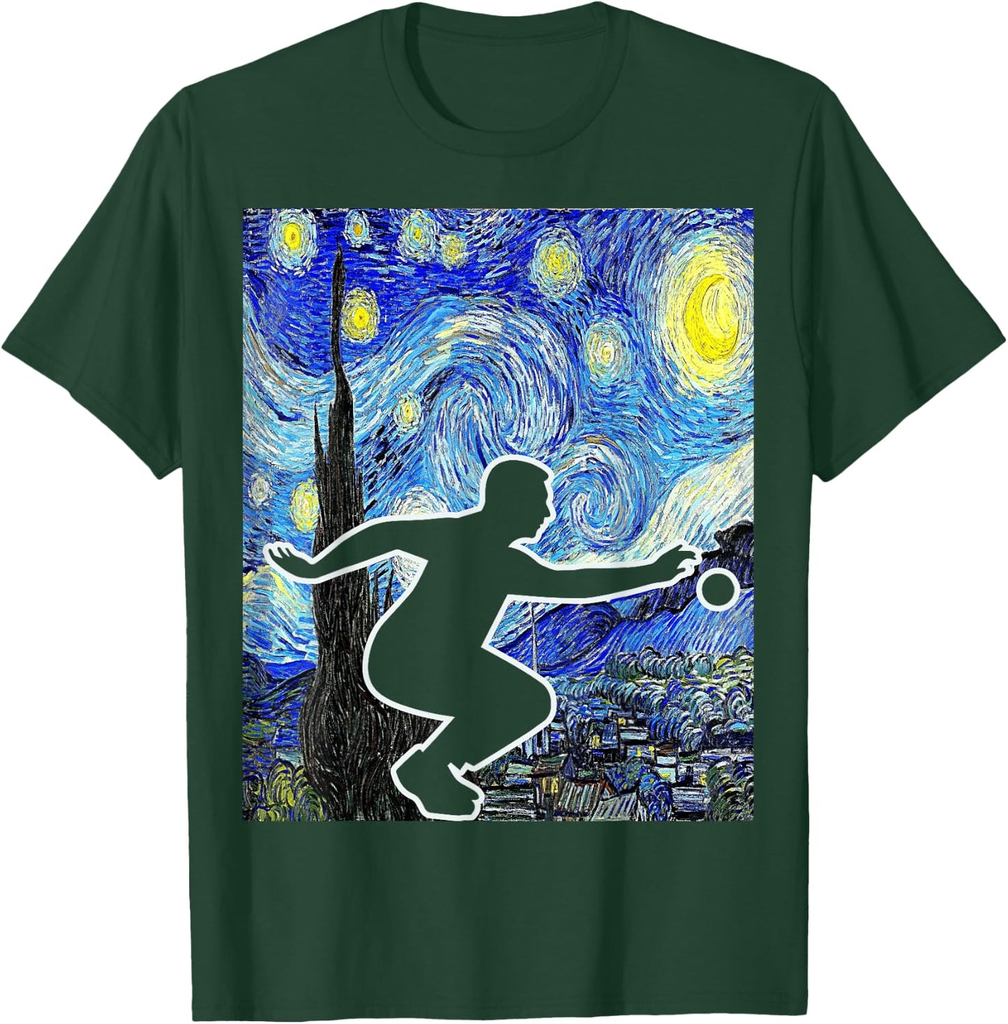 Bocce Starry Night Bocce Player Petanque Lover T-Shirt - T-Shirt | Forest