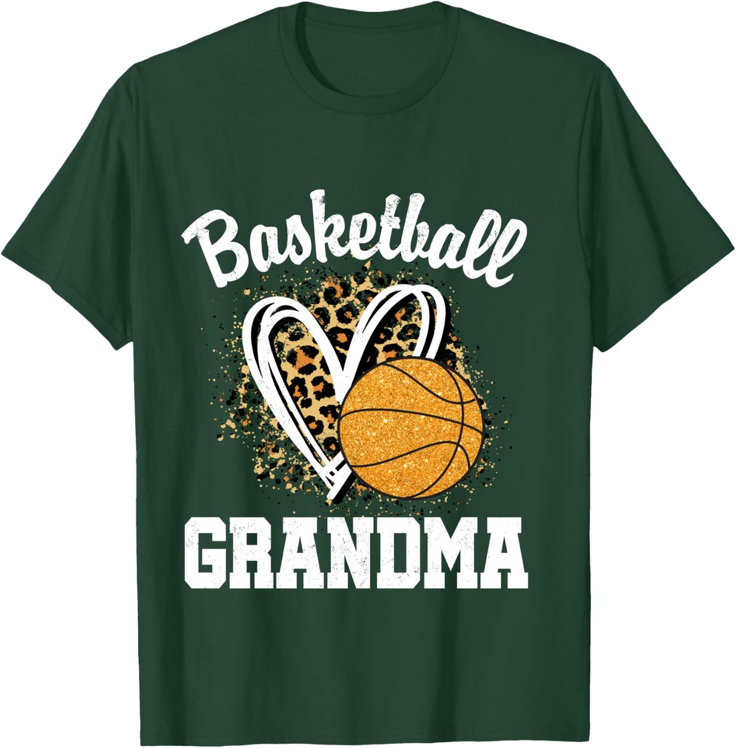 Basketball Grandma Leopard Heart T-Shirt - T-Shirt | Forest