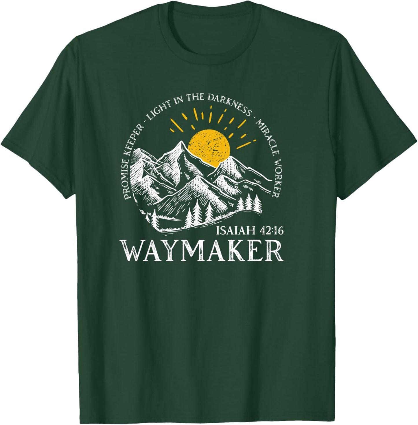 Vintage Waymaker Promise Keeper Miracle Worker Christian T-Shirt - T-Shirt | Forest
