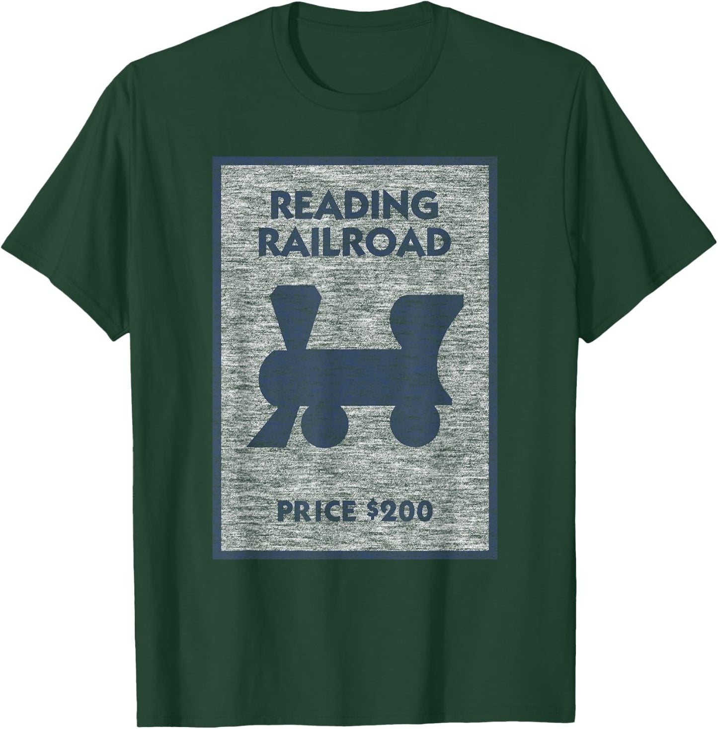 Monopoly Reading Railroad Vintage Place Icon Logo T-Shirt - T-Shirt | Forest