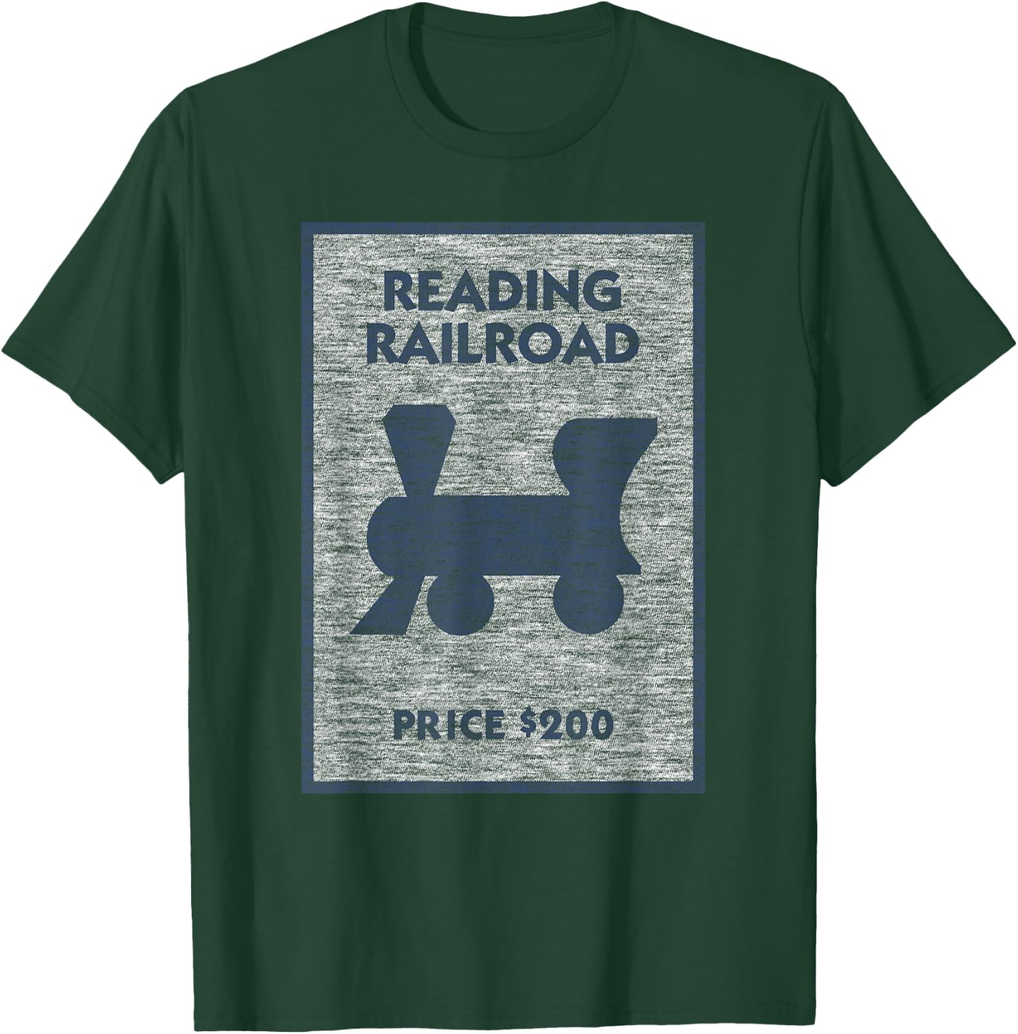 Monopoly Reading Railroad Vintage Place Icon Logo T-Shirt - T-Shirt | Forest