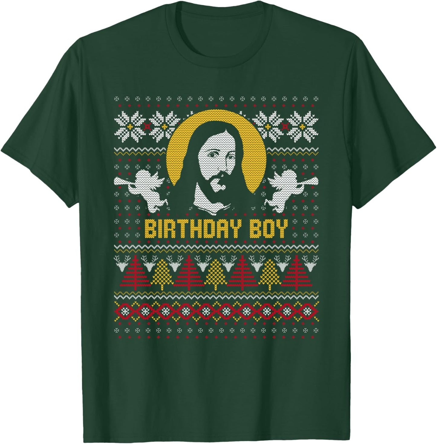 Jesus Birthday Boy Ugly Christmas Design T-Shirt - T-Shirt | Forest