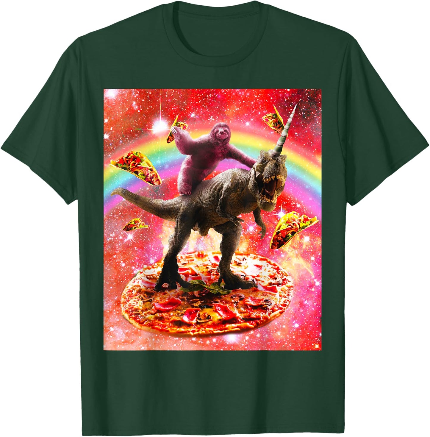 Unicorn dinosaur ride-on space sloth - Pizza e T-Shirt - T-Shirt | Forest