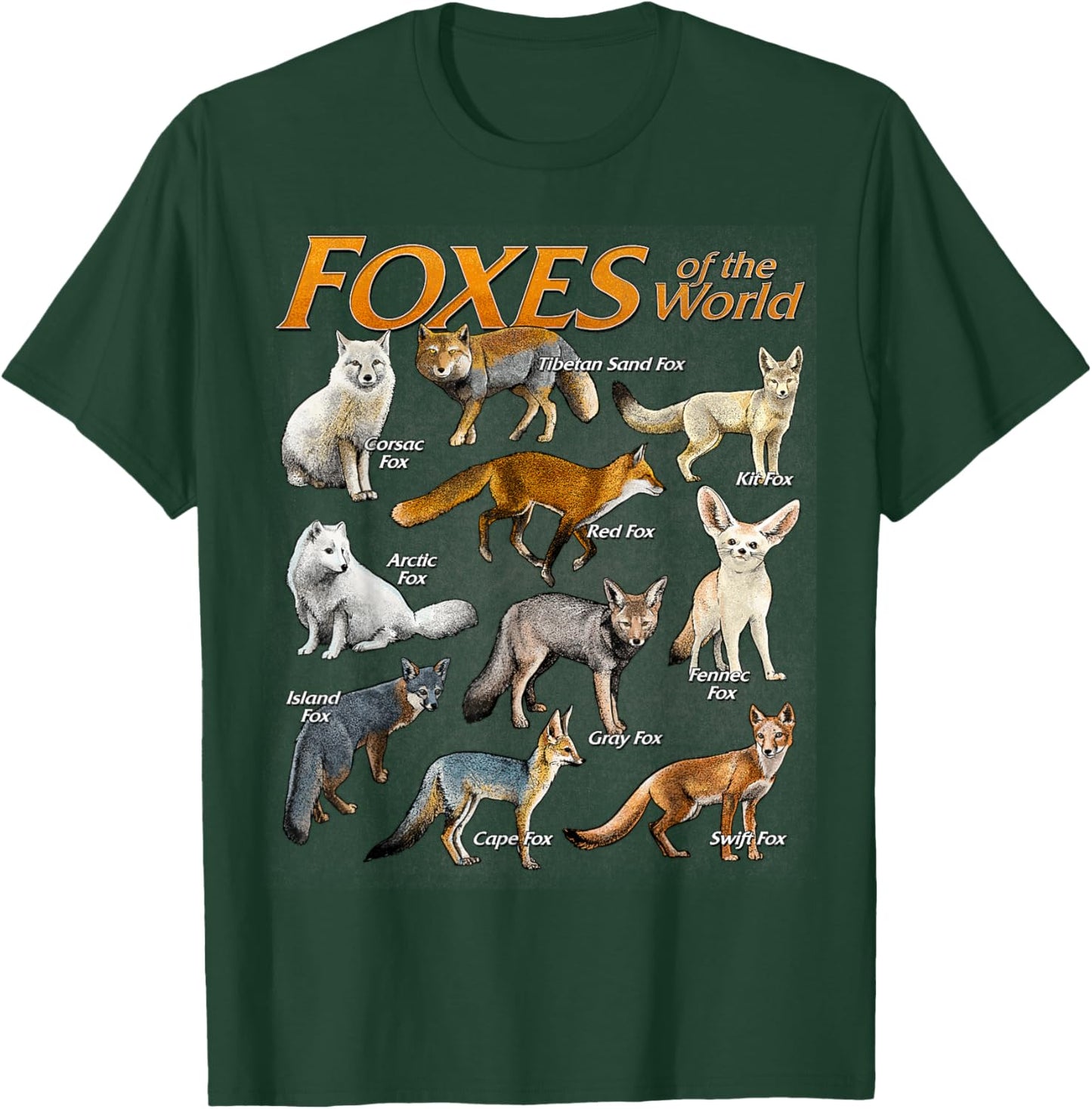 Foxes Animals of the World Educational Fox Lover Zookeeper T-Shirt - T-Shirt | Forest
