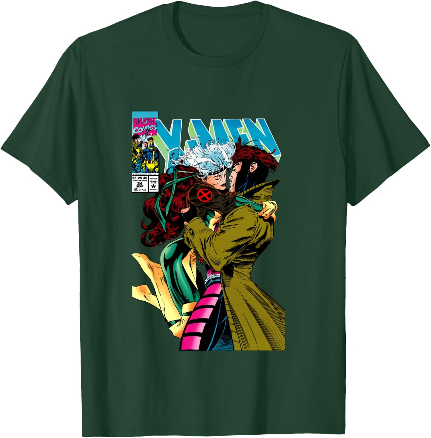 Marvel X-Men Gambit & Rogue Beautiful Couple Cover T-Shirt - T-Shirt | Forest