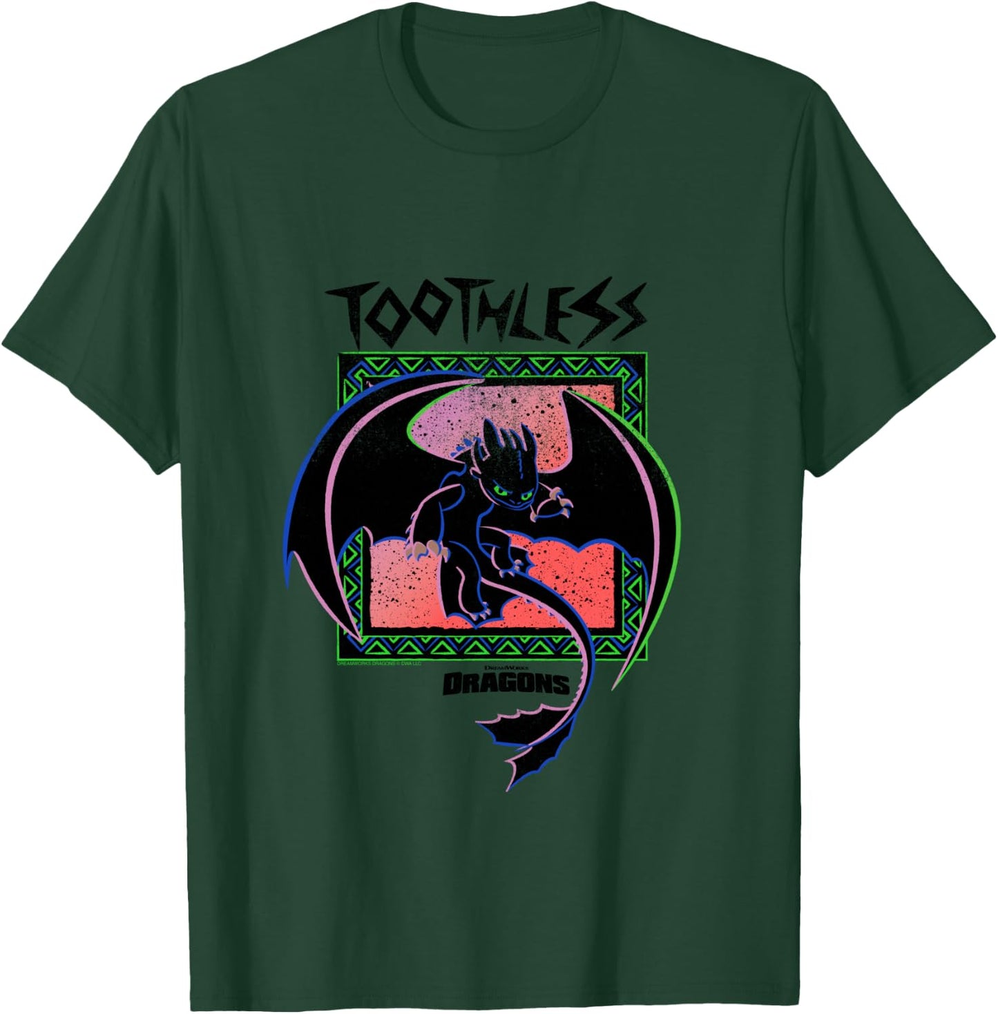 DreamWorks Dragons Toothless Neon T-Shirt - T-Shirt | Forest