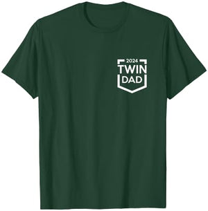 Twin Dad Est 2024 Twin Dad To Be Gifts New Daddy III T-Shirt - T-Shirt | Forest