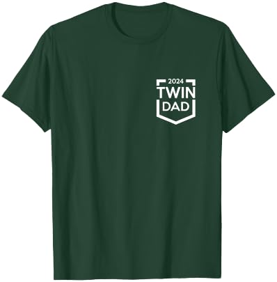 Twin Dad Est 2024 Twin Dad To Be Gifts New Daddy III T-Shirt - T-Shirt | Forest