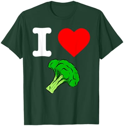 I Love Broccoli I Heart Vegetables Organic Vegan Life T-Shirt - T-Shirt | Forest