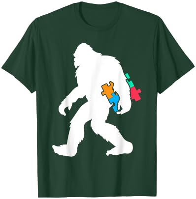 Yetti Autism Kids Jigsaw Puzzle Sasquatch T-Shirt - T-Shirt | Forest