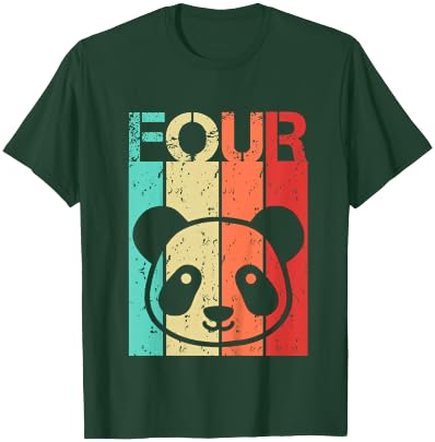 Panda 4 Birthday Boy Girl Panda 4 Year Old T-Shirt - T-Shirt | Forest