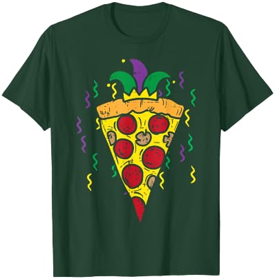 Mardi Gras Jester Pizza Funny Carnival Food Men Women Kids T-Shirt - T-Shirt | Forest