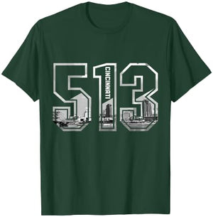 Cincinnati Ohio 513 Area Code Pride Vintage T-Shirt - T-Shirt | Forest