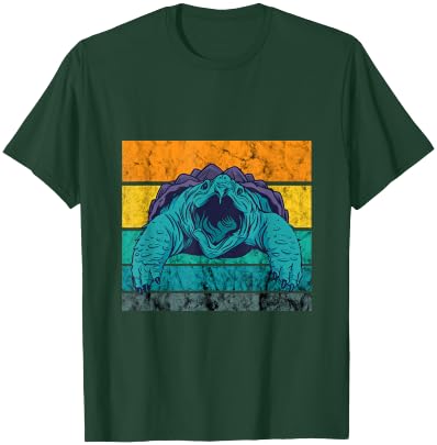 Snapping Turtle Vintage Retro Reptile Snapping Turtle Lover T-Shirt - T-Shirt | Forest