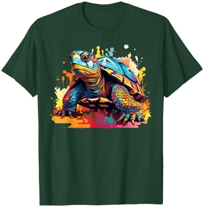 Eastern Box Turtle Lover Colorful Splash Art T-Shirt - T-Shirt | Forest