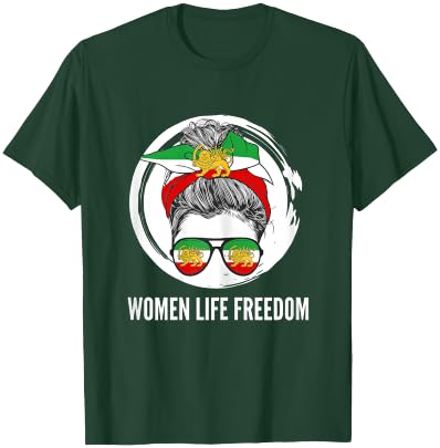 Iranian woman, flag of Iran, iranian lion IRANIAN REVOLUTION T-Shirt - T-Shirt | Forest