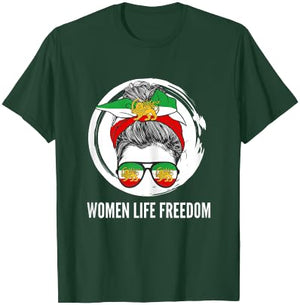 Iranian woman, flag of Iran, iranian lion IRANIAN REVOLUTION T-Shirt - T-Shirt | Forest