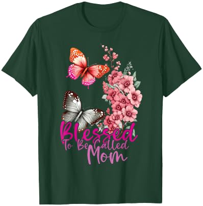 Blessed To Be Called Mom Mother's Day 2024 Butterfly Mom Day T-Shirt - T-Shirt | Forest