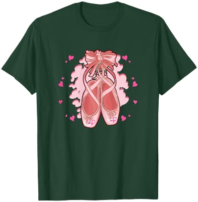 Ballerina Shoes Ballet Dancers Breast Cancer Awareness T-Shirt - T-Shirt | Forest