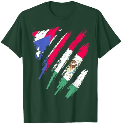 Puerto Rico Flag Mexico Grown Patriot Country Stripes T-Shirt - T-Shirt | Forest