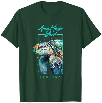 Anna Maria Island Souvenirs Florida Sea Turtle Portrait T-Shirt - T-Shirt | Forest