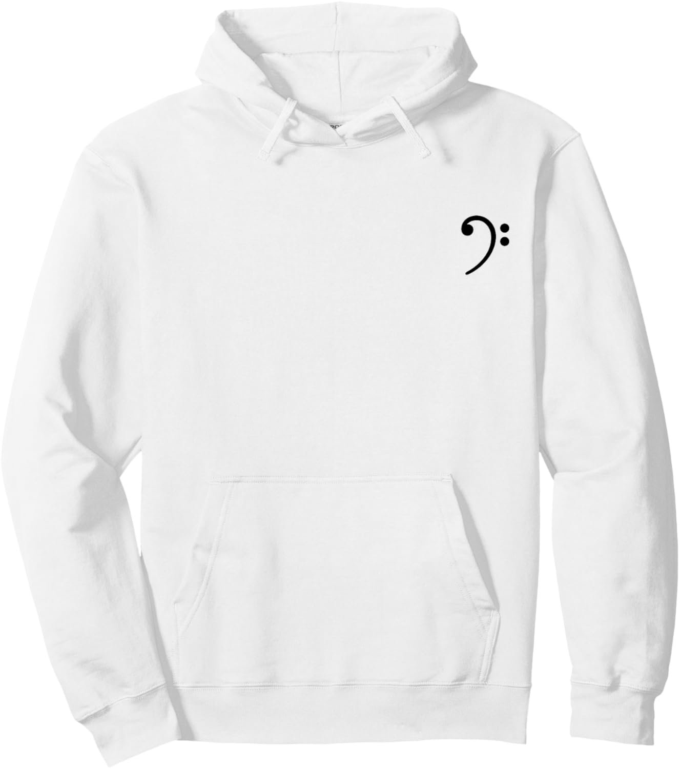 Black Bass Clef, Music, Violin Clef, Music Note Sheet Music Hoodie - Hoodie | White