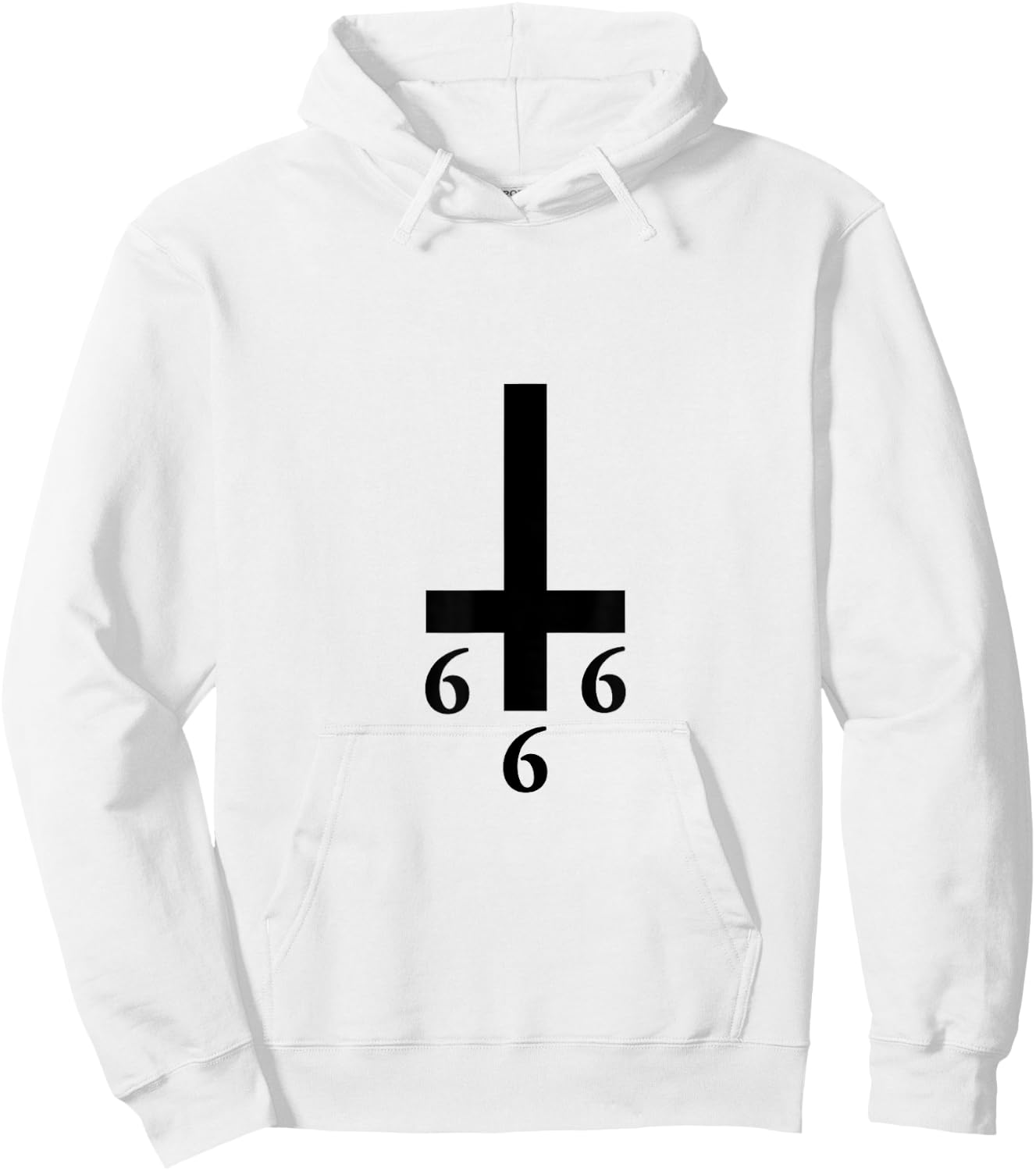 Inverted Cross 666 Upside Down Satan Antichrist Atheist Hoodie - Hoodie | White