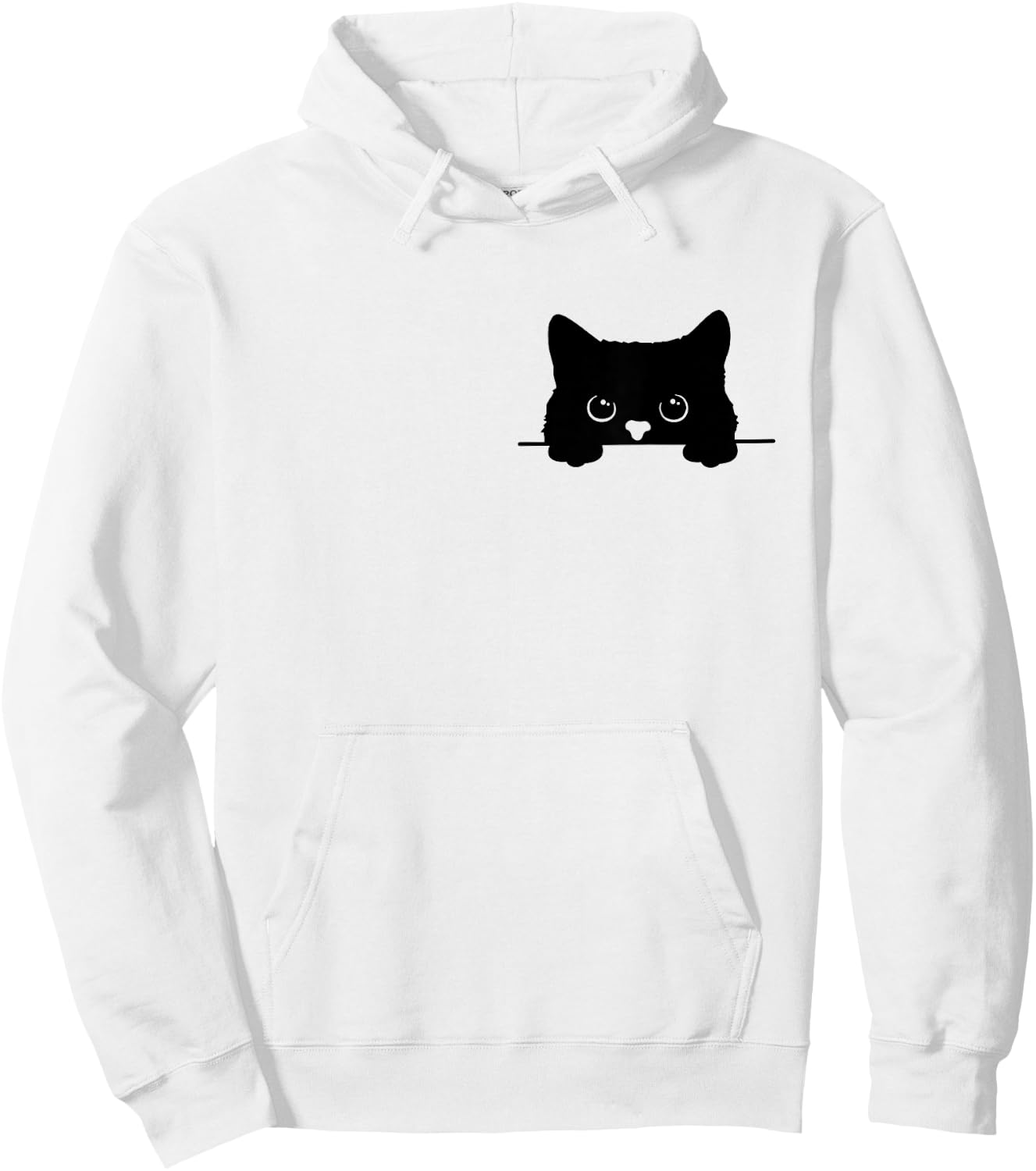 Pocket Black Cat Lover Cat Mom Cat Dad Hoodie - Hoodie | White