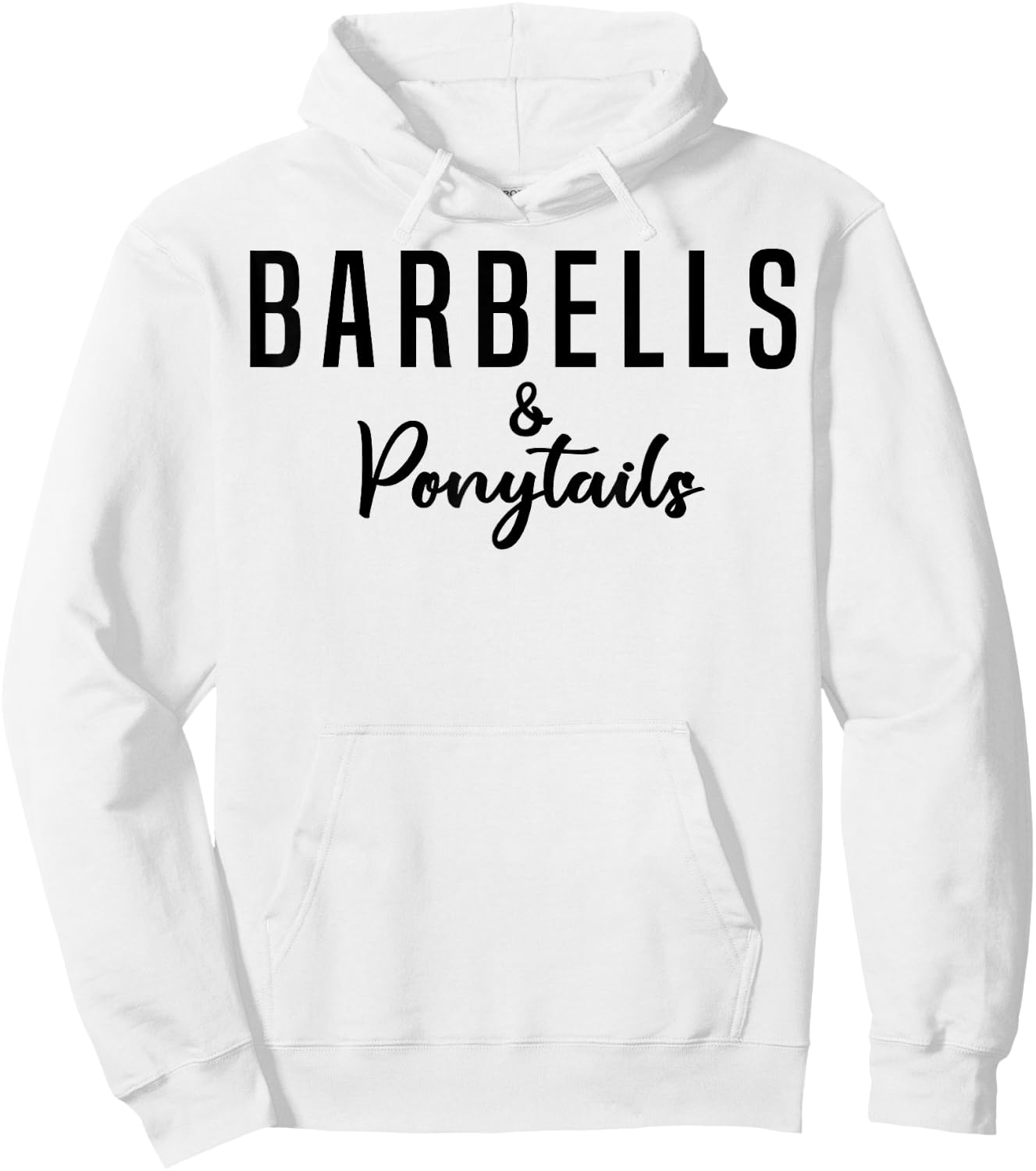 Barbells And Ponytails - Motivational Fitness Women Gym Hoodie - Hoodie | White