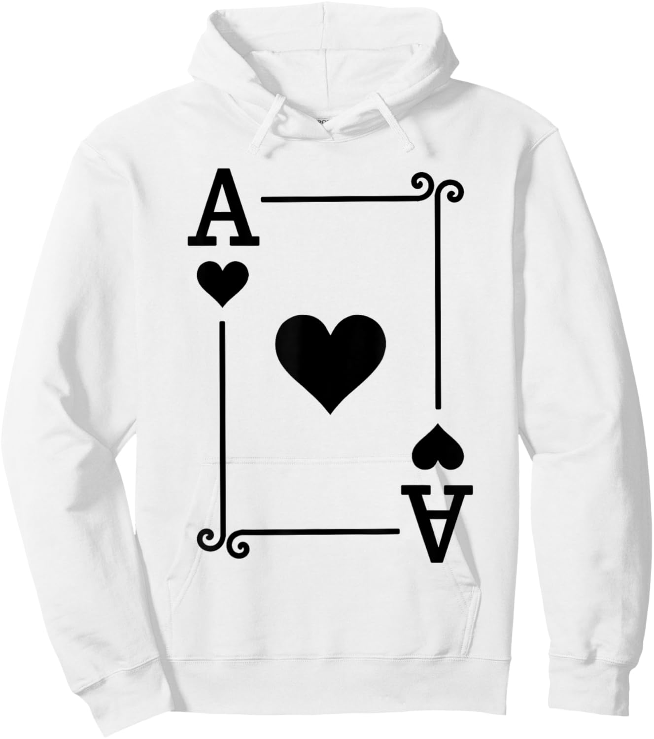 Playing Cards Costume - Ace Hearts Card - Ace Card Hoodie - Hoodie | White