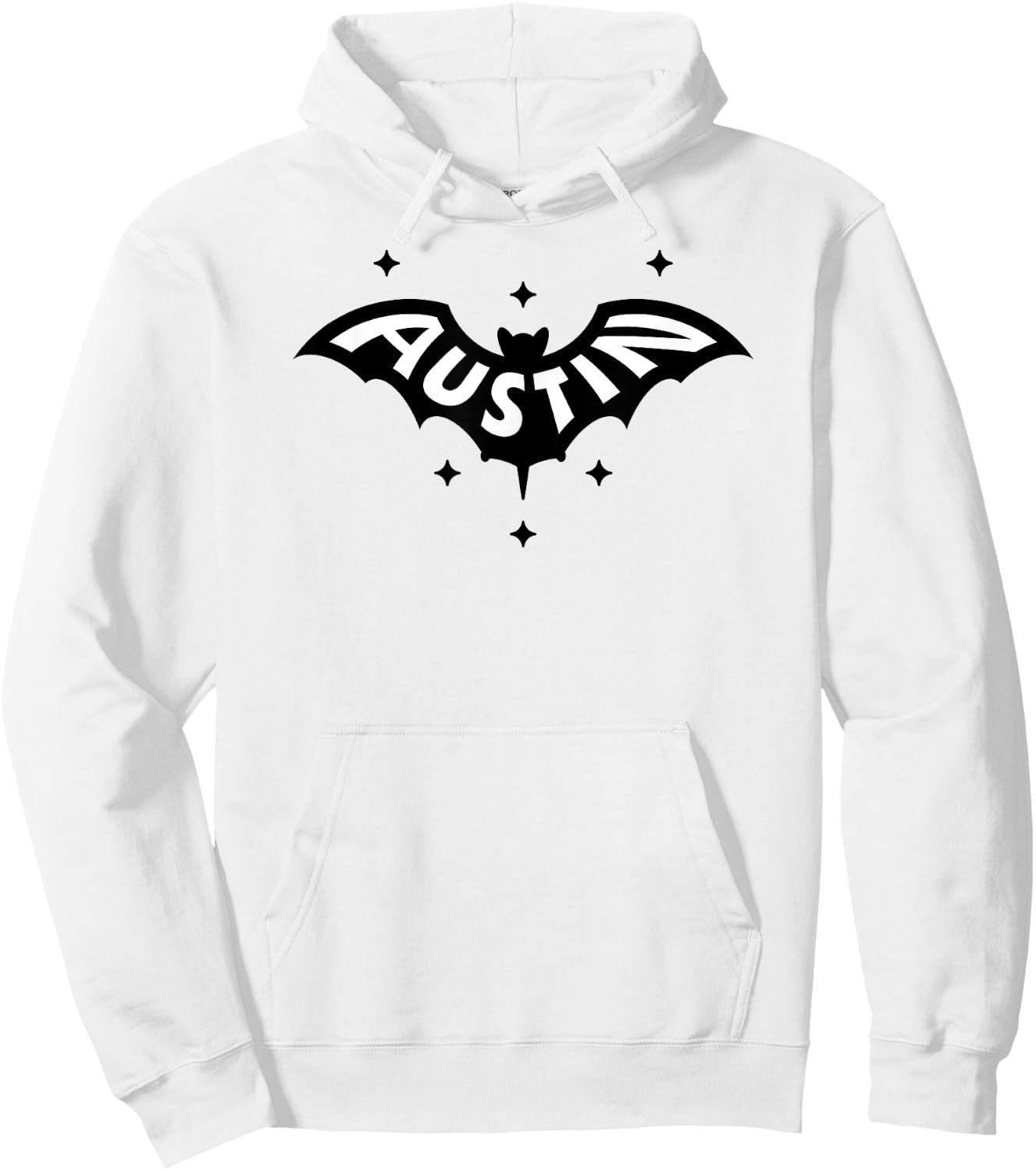 AUSTIN BAT - Austin TX Bat Logo W. Stars Two Tone Design Hoodie - Hoodie | White