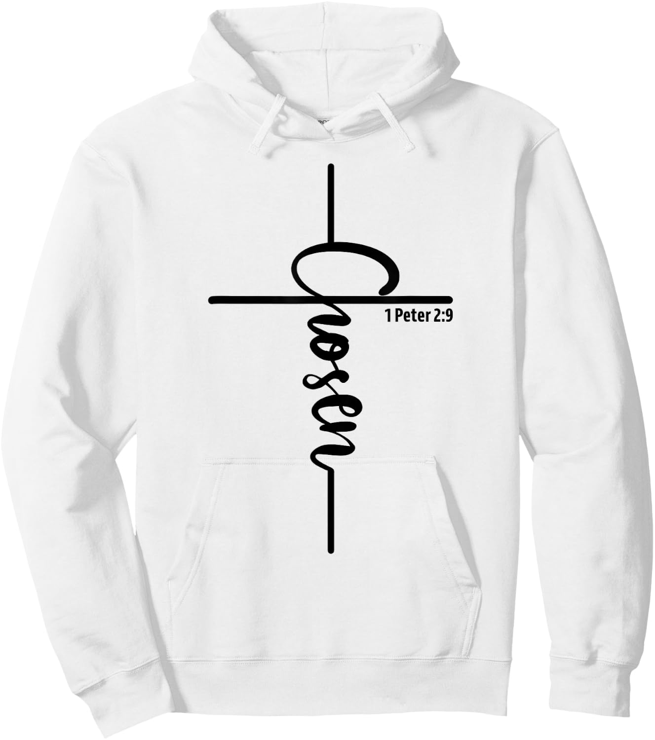 Chosen 1 Peter 2:9 Christian Faith Jesus Cross Hoodie - Hoodie | White
