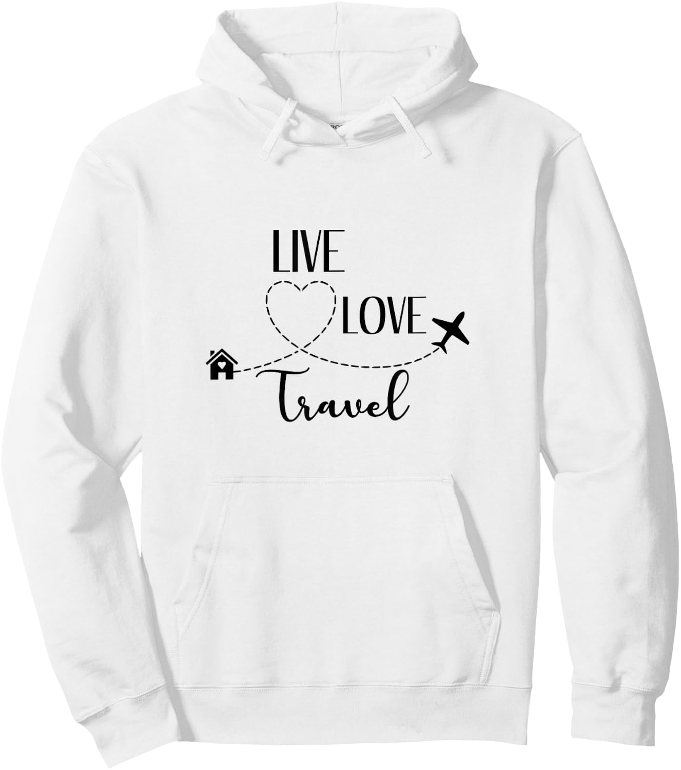 Live Love Travel Hoodie - Hoodie | White