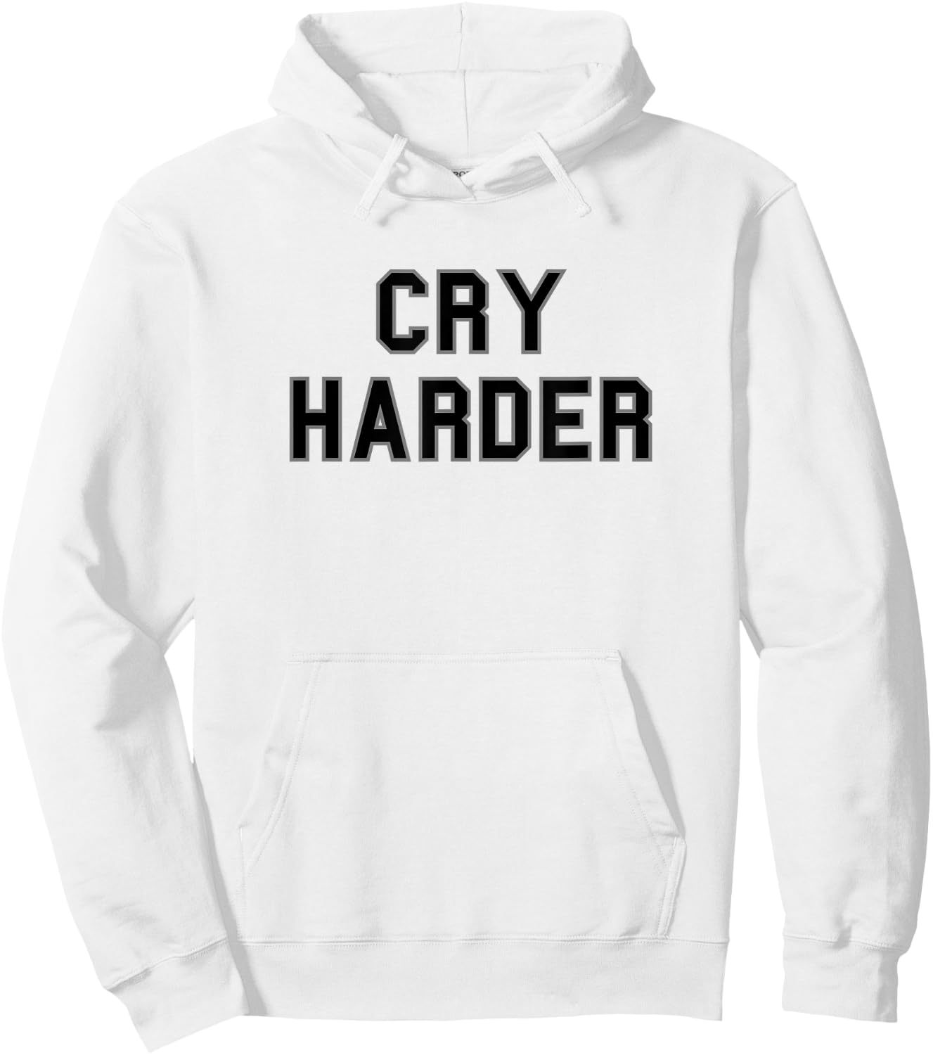 Cry Harder School Pride Bball Football Gag Funny Fan Black Hoodie - Hoodie | White