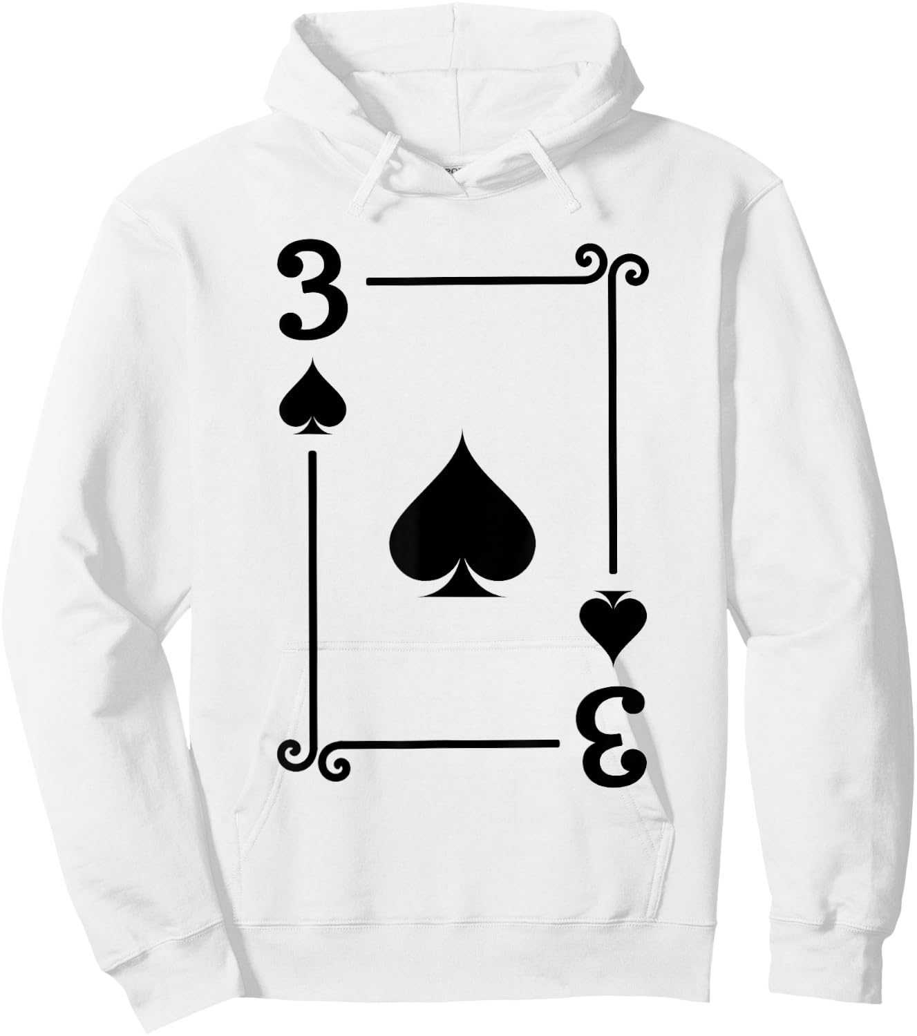 Playing Cards Costume - 3 Spades Card - Three Card Hoodie - Hoodie | White