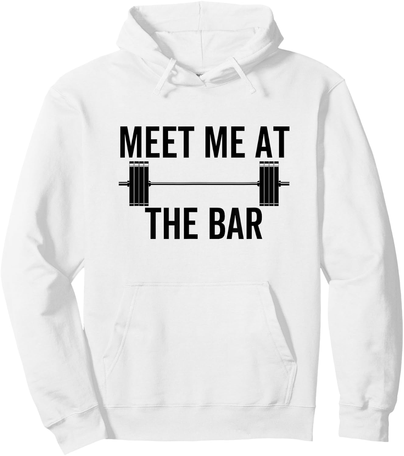 Meet Me At The Bar Funny Fitness Barbell Weightlifting Gym Hoodie - Hoodie | White